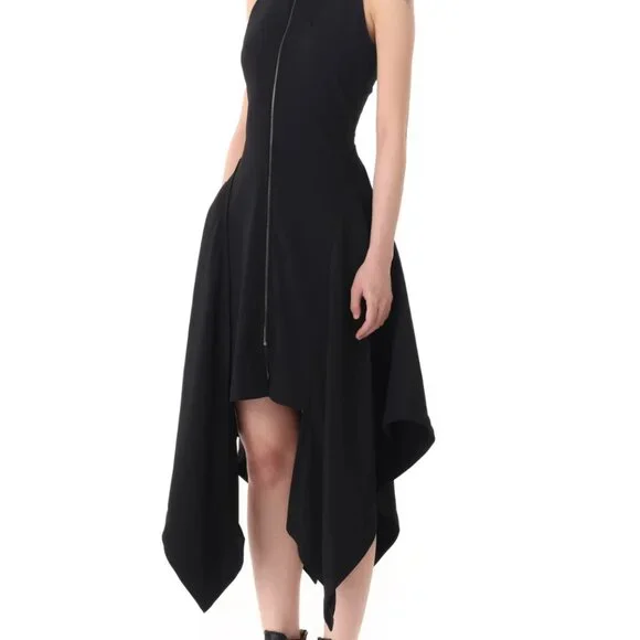 Jason Wu Black Crepe Fit-and-Flare Dress
